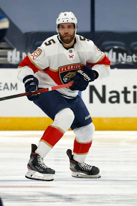 COLUMBUS, OH – JANUARY 26: Aaron Ekblad #5 of the Florida Panthers  t. (Photo by Kirk Irwin/Getty Images)