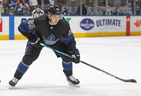 Ilya Mikheyev #65 of the Toronto Maple Leafs. (Photo by Claus Andersen/Getty Images)