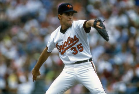 Baltimore’s Mike Mussina. (Photo by Focus on Sport/Getty Images)