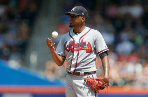 NEW YORK, NY – AUGUST 05: Julio Teheran #49 of the Atlanta Braves in action against the New York Mets at Citi Field on August 5, 2018 in the Flushing neighborhood of the Queens borough of New York City. The Braves defeated the Mets 5-4 after ten innings. (Photo by Jim McIsaac/Getty Images)