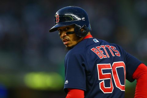 NEW YORK, NY – MAY 10: Mookie Betts #50 of the Boston Red Sox in action against the New York Yankees at Yankee Stadium on May 10, 2018 in the Bronx borough of New York City. Boston Red Sox defeated the New York Yankees 5-4. (Photo by Mike Stobe/Getty Images)