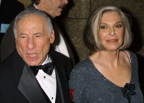 Mel Brooks and Anne Bancroft arrive at the 55th annual Tony Awards at Radio City Music Hall in New York City in 2001.