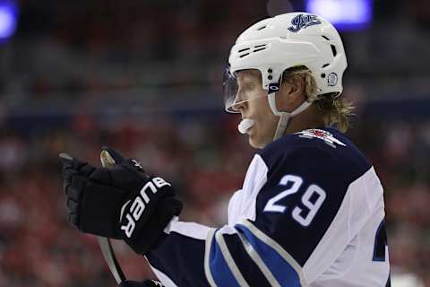 Patrik Laine #29 of the Winnipeg Jets. (Photo by Patrick Smith/Getty Images)