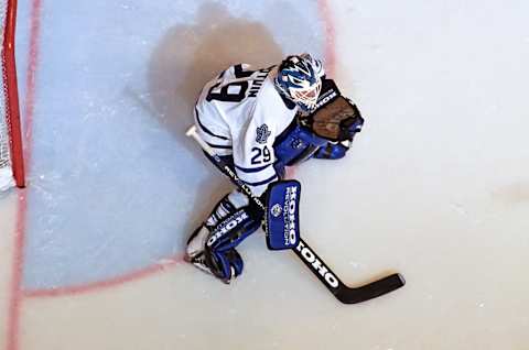 Toronto Maple Leafs – Felix Potvin #29 on September 27, 1994 at Maple Leaf Gardens in Toronto (Photo by Graig Abel/Getty Images)