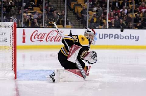 Sep 28, 2016; Boston, MA, USA; Boston Bruins goalie Dan Vladar. Mandatory Credit: Bob DeChiara-USA TODAY Sports