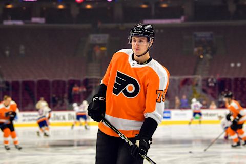 Philadelphia Flyers center Isaac Ratcliffe (73) (Photo by Gavin Baker/Icon Sportswire via Getty Images)