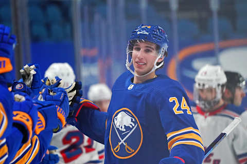 Dylan Cozens #24 of the Buffalo Sabres. (Photo by Kevin Hoffman/Getty Images)