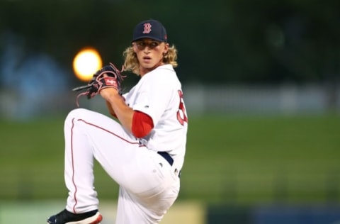 Nov 5, 2016; Surprise, AZ, USA; West pitcher Michael Koppech of the Boston Red Sox during the Arizona Fall League Fall Stars game at Surprise Stadium. Mandatory Credit: Mark J. Rebilas-USA TODAY Sports