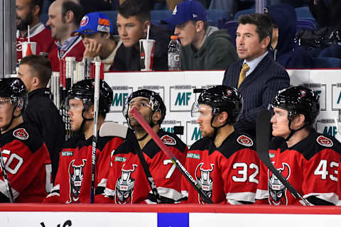 Assistant coach Sergei Brylin of the Binghamton Devils (Photo by Minas Panagiotakis/Getty Images)