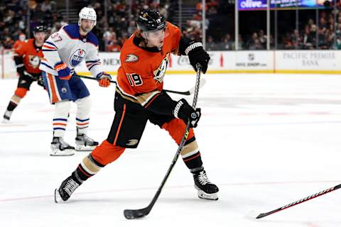 Troy Terry #19 of the Anaheim Ducks. (Photo by Sean M. Haffey/Getty Images)