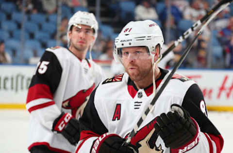 BUFFALO, NY – OCTOBER 28: Phil Kessel #81 of the Arizona Coyotes warms up on the ice before an NHL game against the Buffalo Sabres on October 28, 2019 at KeyBank Center in Buffalo, New York. (Photo by Bill Wippert/NHLI via Getty Images)