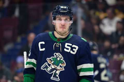 Vancouver Canucks, Bo Horvat #53. (Photo by Derek Cain/Getty Images)