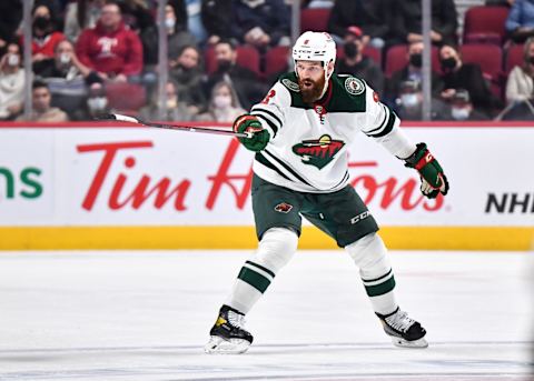 MONTREAL, QC – APRIL 19: Jordie Benn #8 of the Minnesota Wild skates against the Montreal Canadiens d . (Photo by Minas Panagiotakis/Getty Images)