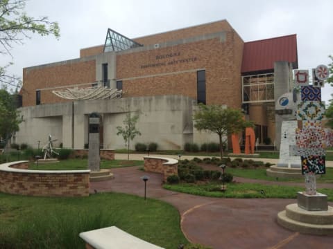 The sculpture garden at Delta State University.