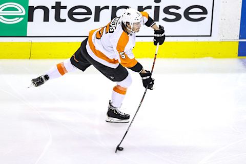 Philippe Myers #5 of the Philadelphia Flyers. (Photo by Elsa/Getty Images)