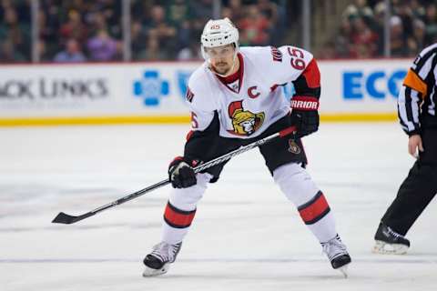 Mar 31, 2016; Saint Paul, MN, USA; Ottawa Senators defenseman 