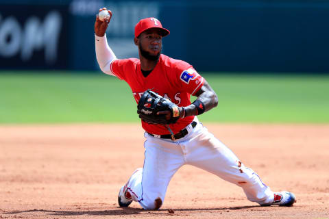 ARLINGTON, TX – SEPTEMBER 19: Jurickson Profar #19 of the Texas Rangers fields a ground ball against the Tampa Bay Rays in the top of the second inning at Globe Life Park in Arlington on September 19, 2018 in Arlington, Texas. (Photo by Tom Pennington/Getty Images)