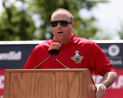 Stan Bowman, General Manager of the Chicago Blackhawks (Photo by Jonathan Daniel/Getty Images)