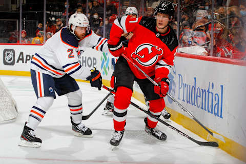 Pavel Zacha #37 of the New Jersey Devils. (Photo by Jim McIsaac/Getty Images)