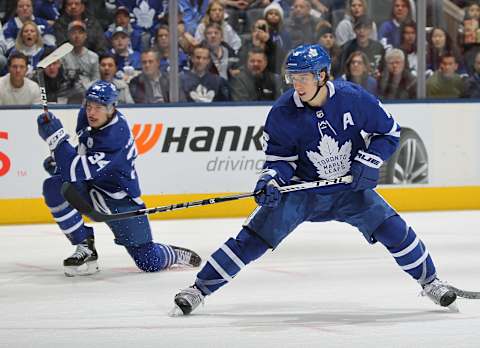 TORONTO, ON – FEBRUARY 7: Mitchell Marner #16 of the Toronto Maple Leafs  . (Photo by Claus Andersen/Getty Images)