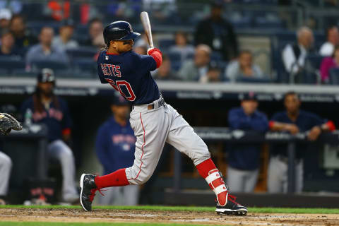 NEW YORK, NY – MAY 10: Mookie Betts #50 of the Boston Red Sox in action against the New York Yankees at Yankee Stadium on May 10, 2018, in the Bronx borough of New York City. Boston Red Sox defeated the New York Yankees 5-4. (Photo by Mike Stobe/Getty Images)