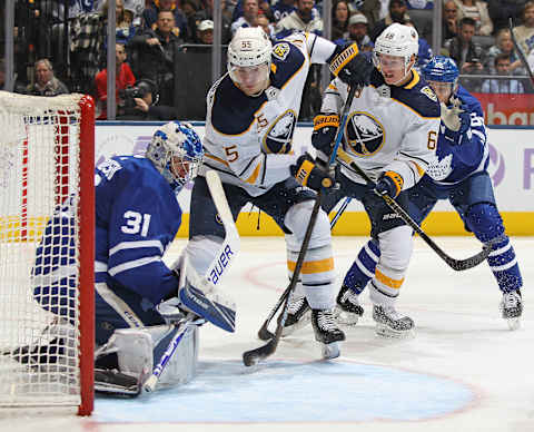 TORONTO, ON – NOVEMBER 30: Rasmus Ristolainen #55 of the Buffalo Sabres. (Photo by Claus Andersen/Getty Images)