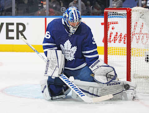 TORONTO, ON – MAY 27: Jack Campbell #36 of the Toronto Maple Leafs  . (Photo by Claus Andersen/Getty Images)