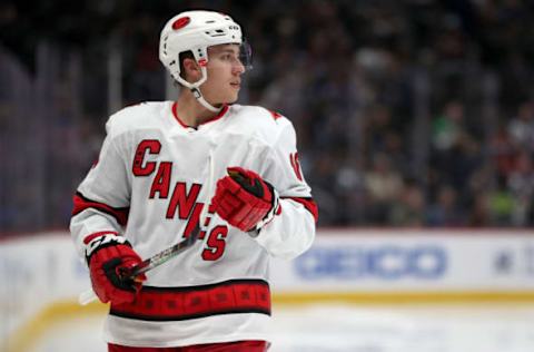 DENVER, COLORADO – DECEMBER 19: Teuvo Teravainen #86 of the Carolina Hurricanes plays the Colorado Avalanche in the third period at the Pepsi Center on December 19, 2019 in Denver, Colorado. (Photo by Matthew Stockman/Getty Images)