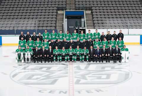 DALLAS, TX – MARCH 8: (EDITOR’S NOTE: This photo has been retouched at the request of the Dallas Stars). The Dallas Stars pose for their annual team photo at the American Airlines Center on March 8, 2018 in Dallas, Texas. (Photo by Glenn James/NHLI via Getty Images)