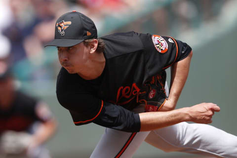 FORT MYERS, FL – MARCH 11: Huntter Harvey #39 of the Baltimore Orioles pitches during the first inning of the Spring Training game against the Boston Red Sox at Jet Blue Park on March 11, 2018 in Fort Myers, Florida. (Photo by Mike McGinnis/Getty Images)