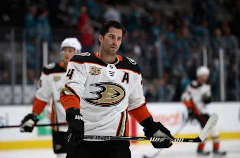 SAN JOSE, CA – OCTOBER 03: Adam Henrique #14 of the Anaheim Ducks warms up before their game against the San Jose Sharks at SAP Center on October 3, 2018, in San Jose, California. (Photo by Ezra Shaw/Getty Images)