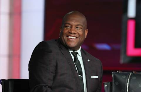 SECAUCUS, NEW JERSEY – JULY 23: Broadcaster Kevin Weekes prepares to work the first round of the 2021 NHL Entry Draft at the NHL Network studios on July 23, 2021 in Secaucus, New Jersey. (Photo by Bruce Bennett/Getty Images)