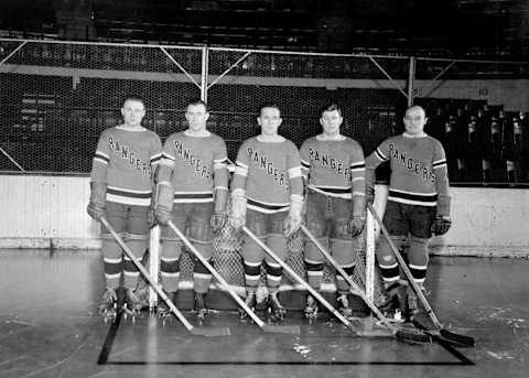 Frank Boucher (far left) was a member of the original Rangers (Photo by NY Daily News Archive via Getty Images)