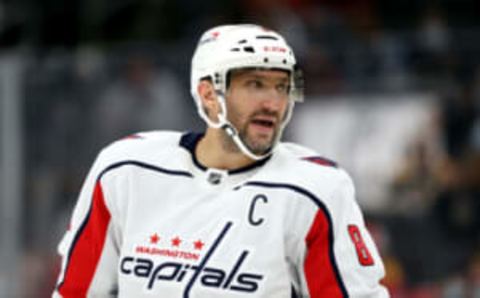 BOSTON, MASSACHUSETTS – OCTOBER 06: Alex Ovechkin #8 of the Washington Capitals looks on during the first period of the preseason game against the Boston Bruins at TD Garden on October 06, 2021 in Boston, Massachusetts. (Photo by Maddie Meyer/Getty Images)