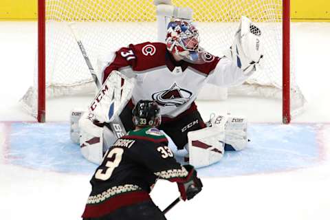 Philipp Grubauer #31 of the Colorado Avalanche (Photo by Jeff Vinnick/Getty Images)