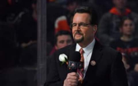 Philadelphia Flyers play-by-play announcer Jim Jackson. Photo: Eric Hartline-USA TODAY Sports