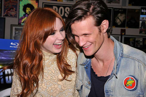 Actors Karen Gillan and Matt Smith at a Los Angeles signing for Doctor Who in 2011.