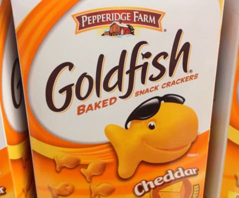 A package of Pepperidge Farms Goldfish crackers