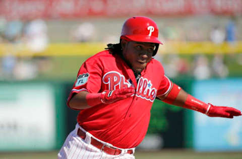 Franco Rounds Third During His Inside-the-Park Homer. Photo by Kim Klement – USA TODAY Sports.