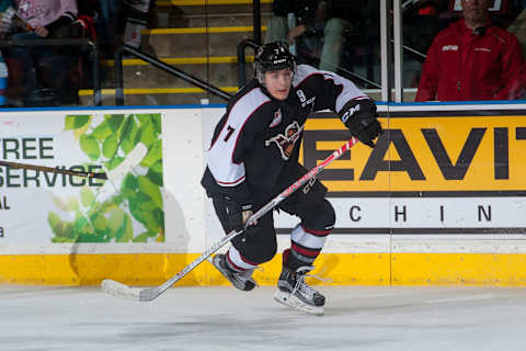 KELOWNA, CANADA – FEBRUARY 10: Ty Ronning #7 of the Vancouver Giants skates against the Kelowna Rockets on February 10, 2017 at Prospera Place in Kelowna, British Columbia, Canada. (Photo by Marissa Baecker/Getty Images) *** Local Caption ***