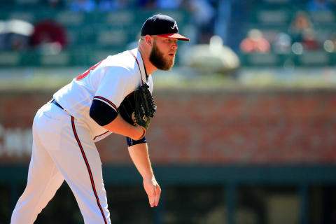 ATLANTA, GA – SEPTEMBER 19: A.J. Minter #33 of the Atlanta Braves pitches during the ninth inning against the St. Louis Cardinals at SunTrust Park on September 19, 2018 in Atlanta, Georgia. (Photo by Daniel Shirey/Getty Images)