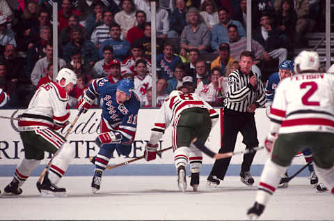 Mark Messier, of the New York Rangers (Photo by Steve Crandall/Getty Images)