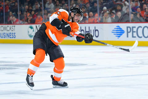 Shayne Gostisbehere #53 of the Philadelphia Flyers (Photo by Drew Hallowell/Getty Images)