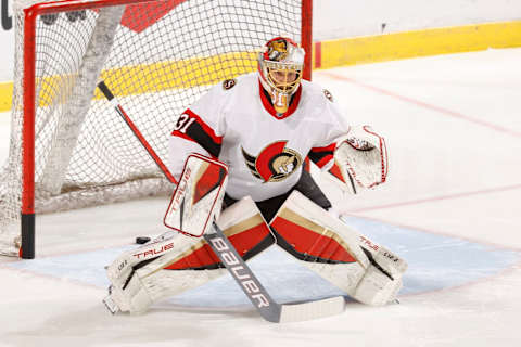 Goaltender Anton Forsberg #31 of the Ottawa Senators (Photo by Joel Auerbach/Getty Images)