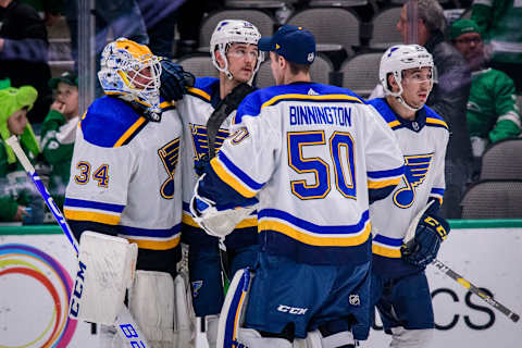 St. Louis Blues Jordan Binnington (50)Mandatory Credit: Jerome Miron-USA TODAY Sports