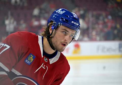 Sep 29, 2023; Montreal, Quebec, CAN; Montreal Canadiens forward Joshua Roy. Mandatory Credit: Eric Bolte-USA TODAY Sports