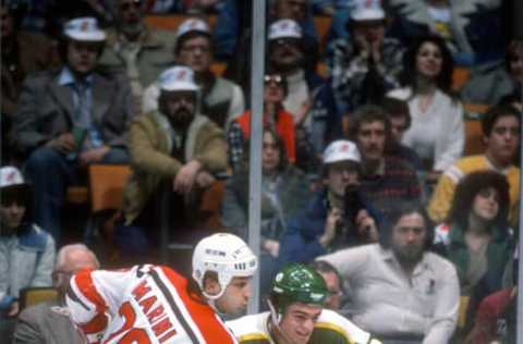 Hector Marini #20 of the New Jersey Devils. (Photo by Focus on Sport/Getty Images)