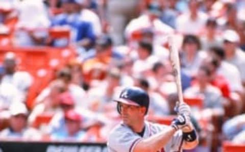 FLUSHING, NY – APRIL 17: B.J. Surhoff of the Atlanta Braves during the game against the New York Mets on April 17, 2002 at Shea Stadium in Flushing, New York. (Photo by Sporting News via Getty Images)