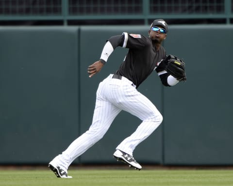 GLENDALE, ARIZONA – MARCH 07: Luis Robert #92 of the Chicago White Sox runs in the outfield against the Cincinnati Reds on March 7, 2018 at Camelback Ranch in Glendale Arizona. (Photo by Ron Vesely/MLB Photos via Getty Images)