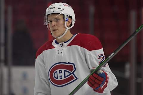 October 01, 2021; Ottawa, Ontario, CAN; Montreal Canadiens Kaiden Guhle. Mandatory Credit: Marc DesRosiers-USA TODAY Sports